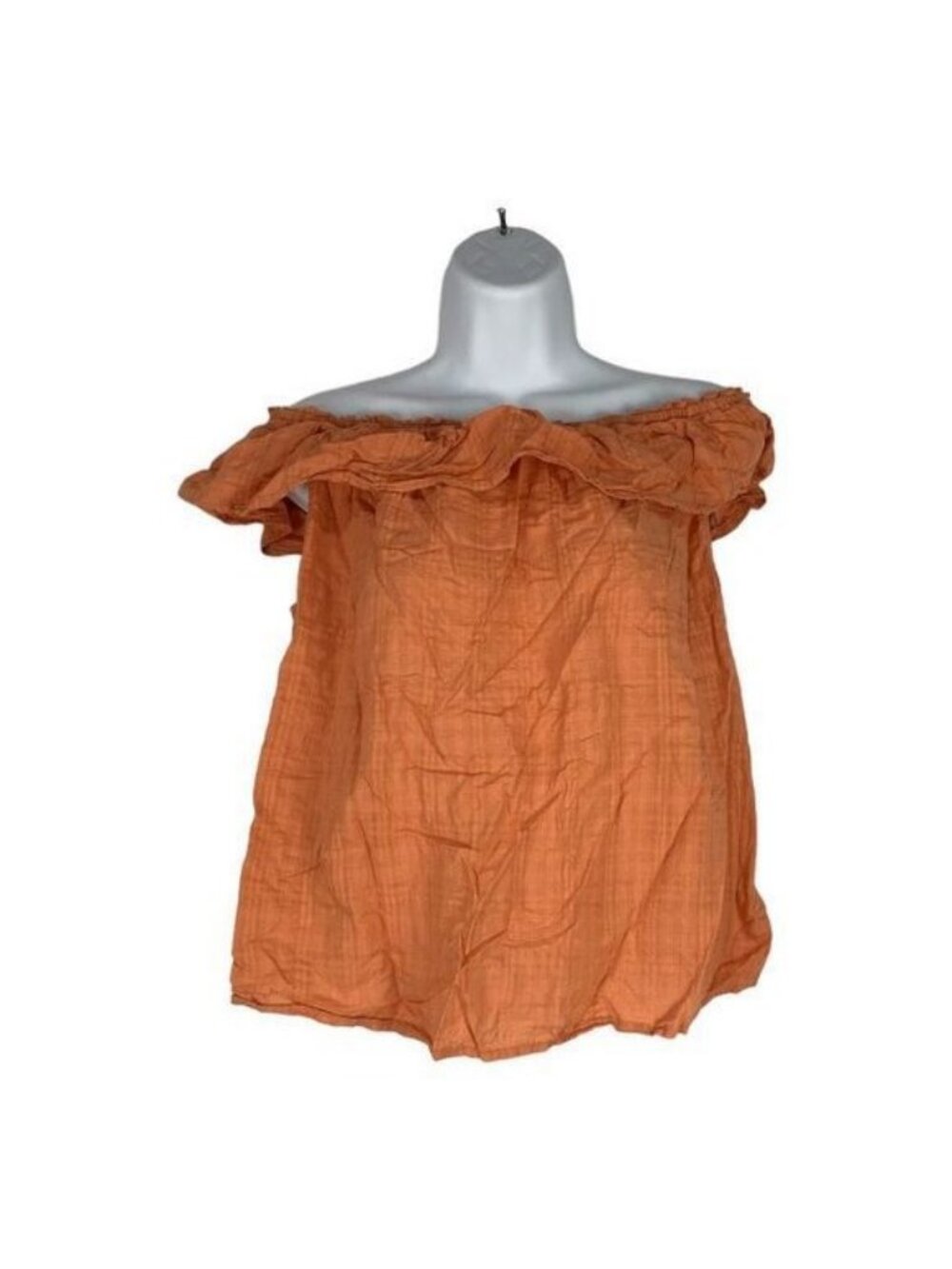 Ana A New Approach Womens Orange Off-Shoulder Top Size Large Lightweight